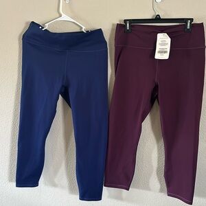 Set/bundle 2 pairs of fabletics leggings. XL. Purple NWT. Blue NWOT.
